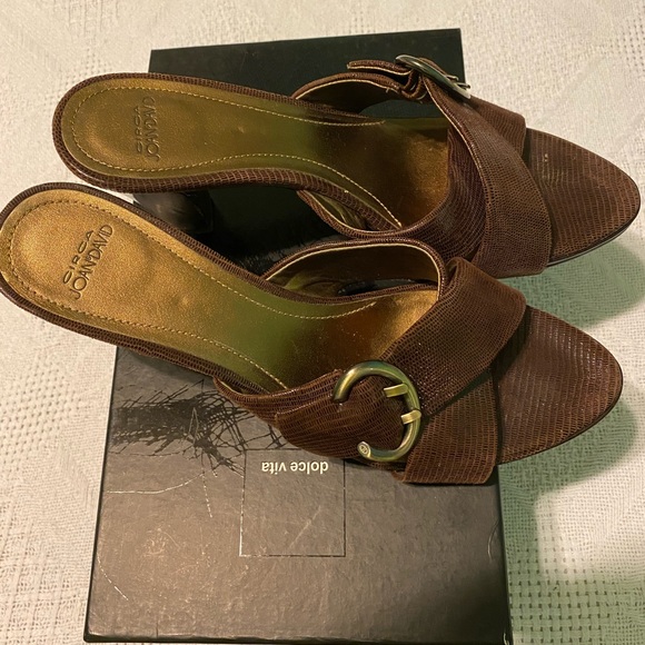 Joan and David Circa Leather Sandals Size 8 1/2 - Picture 2 of 5